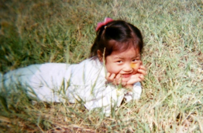Aged 4, in park in her hometown Wuhan
