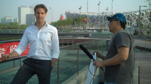 Outside the Bird's Nest stadium in Beijing