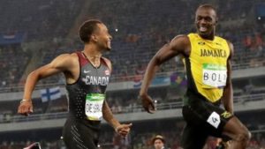 The original Rio bromance: Bolt (R) and de Grasse